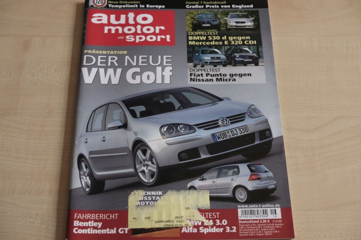 Deckblatt Auto Motor und Sport (16/2003)